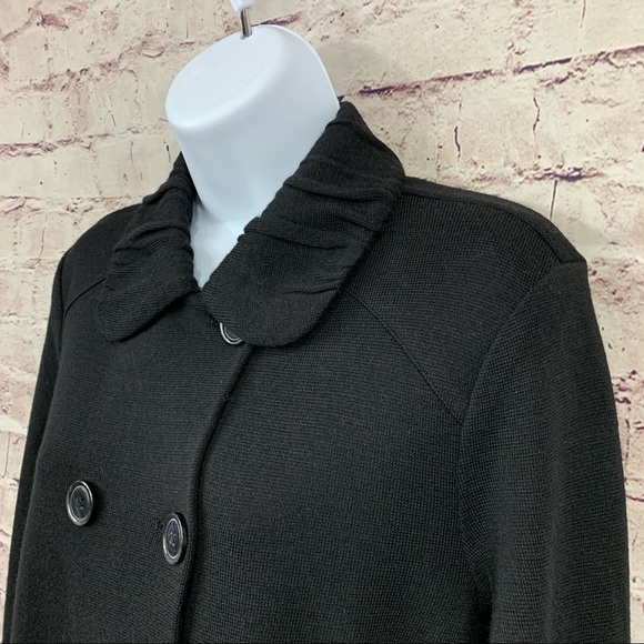 Coldwater Creek Black Double Breasted Cardigan Sweater - Picture 5 of 11